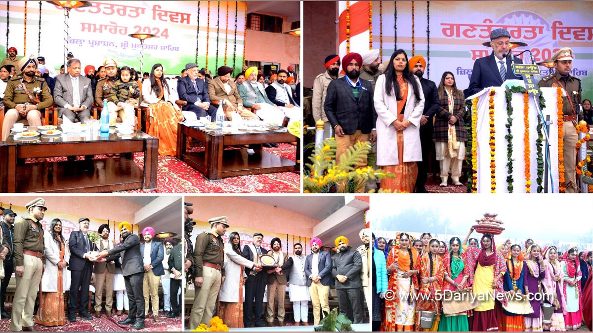 Dr. Balbir Singh, Patiala, AAP, Aam Aadmi Party, Aam Aadmi Party Punjab, AAP Punjab, Government of Punjab, Punjab Government, DC Sri Mukatsar Sahib, Dr. Ruhee Dugg, Sri Mukatsar Sahib, Deputy Commissioner Sri Mukatsar Sahib, 75th Republic Day, Republic Day 2024, Republic Day of India, Indian Republic Day, 26 January 2024