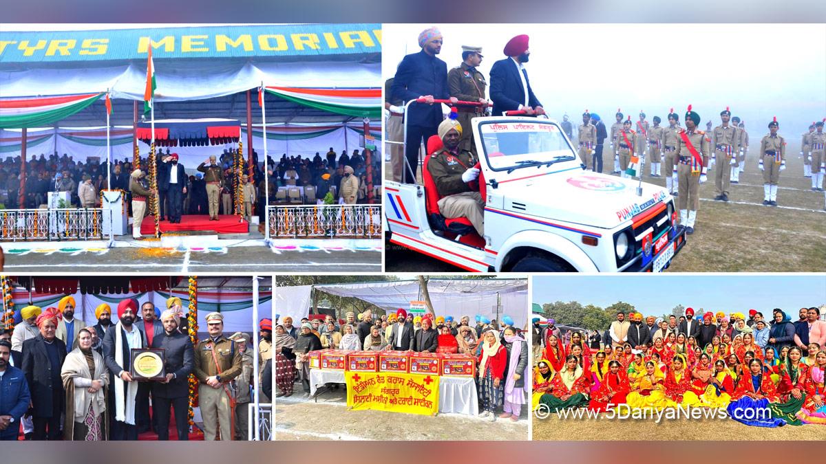 Laljit Singh Bhullar, AAP, Aam Aadmi Party, Aam Aadmi Party Punjab, AAP Punjab, Government of Punjab, Punjab Government,Narinder Kaur Bharaj, DC Sangrur, Deputy Commissioner Sangrur, Jitendra Jorwal, Sangrur, 75th Republic Day, Republic Day 2024, Republic Day of India, Indian Republic Day, 26 January 2024
