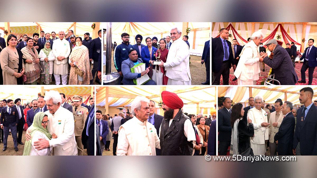 Manoj Sinha, Lieutenant Governor J&K, Raj Bhavan, Jammu, Srinagar, Kashmir, Jammu And Kashmir, Jammu & Kashmir, 75th Republic Day, Republic Day 2024, Republic Day of India, Indian Republic Day, 26 January 2024, Republic Day Celebrations