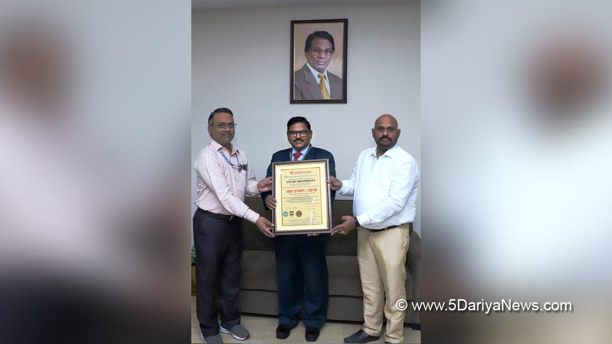 VIT-AP University, Dr. S.V. Kota Reddy, Dr. Jagadish Chandra, International Organization for Standardization, ISO, Amaravati, Andhra Pradesh