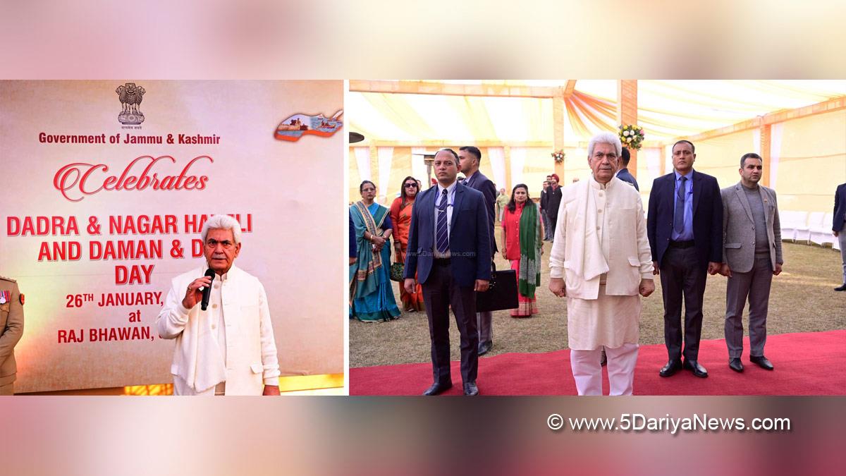 Manoj Sinha, Lieutenant Governor J&K, Raj Bhavan, Jammu, Srinagar, Kashmir, Jammu And Kashmir, Jammu & Kashmir, 75th Republic Day, Republic Day 2024, Republic Day of India, Indian Republic Day, 26 January 2024, Republic Day Celebrations