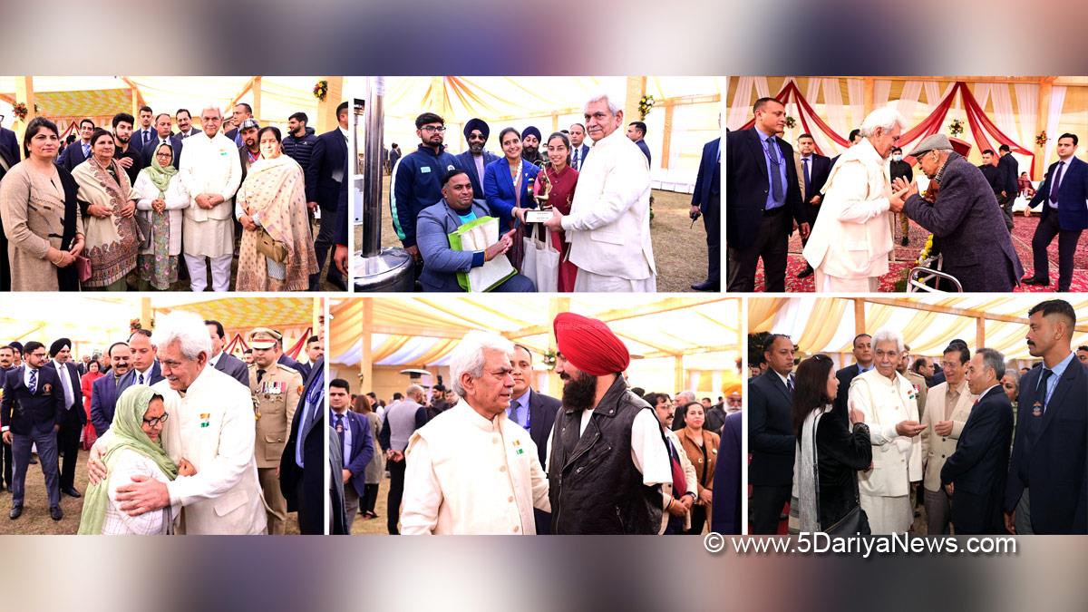 Manoj Sinha, Lieutenant Governor J&K, Raj Bhavan, Jammu, Srinagar, Kashmir, Jammu And Kashmir, Jammu & Kashmir, 75th Republic Day, Republic Day 2024, Republic Day of India, Indian Republic Day, 26 January 2024, Republic Day Celebrations