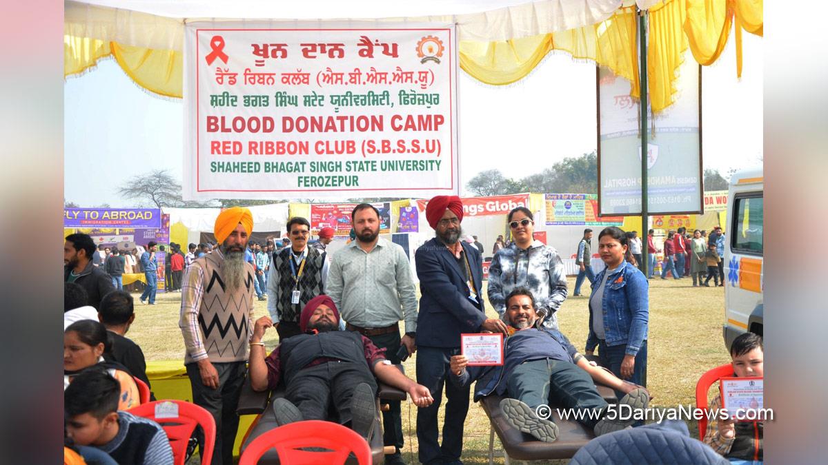 Blood Camp, Blood Donation Camp, Shaheed Bhagat Singh State University Ferozepur, Ferozepur