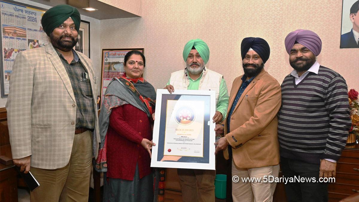 Chetan Singh Jauramajra, Chetan Singh Jormajra, Chetan Singh Jouramajra, AAP, Aam Aadmi Party, Aam Aadmi Party Punjab, AAP Punjab, Government of Punjab, Punjab Government, Skoch Awards 2023