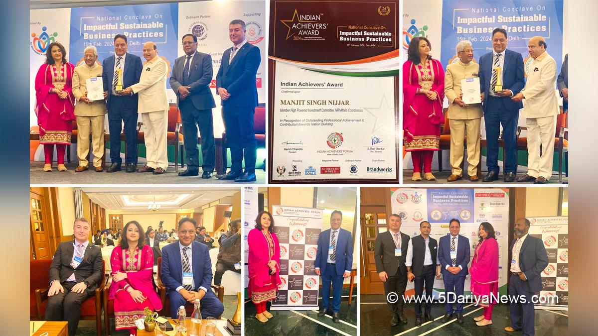 Manjit Singh Nijjar, Indian Acheivers Award, Indian Acheivers Award 2024, NRI Coordinator