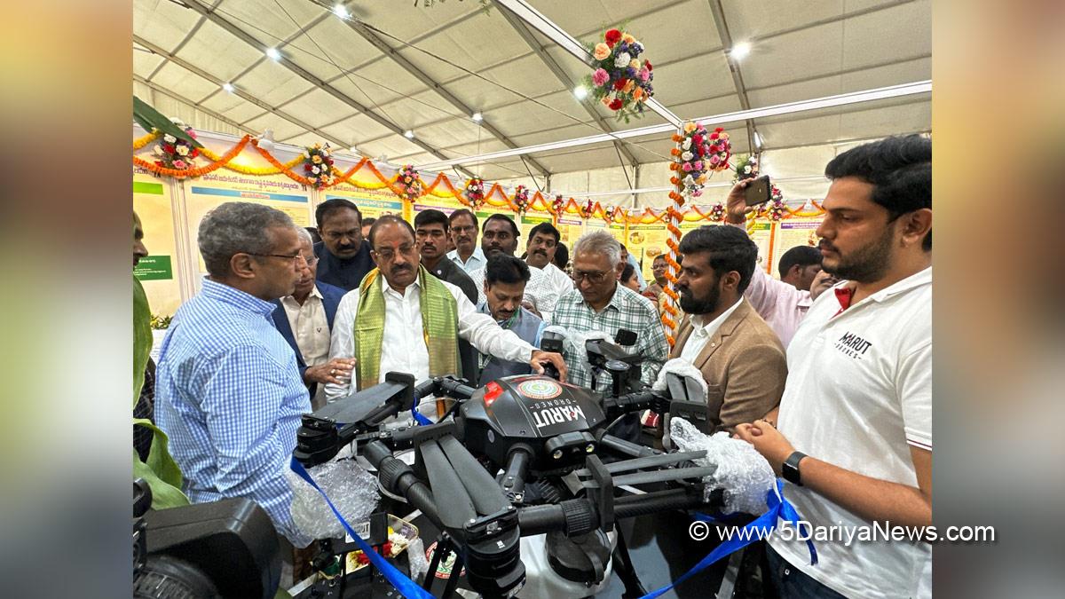 Commercial, Marut Drones, Thummala Nageswara Rao, Prem Kumar Vislawath, Professor Jayashankar Telangana State Agricultural University, PJTSAU, Confederation of Indian Industry, CII, AG-365, Agri-Tech South 2024,Hyderabad