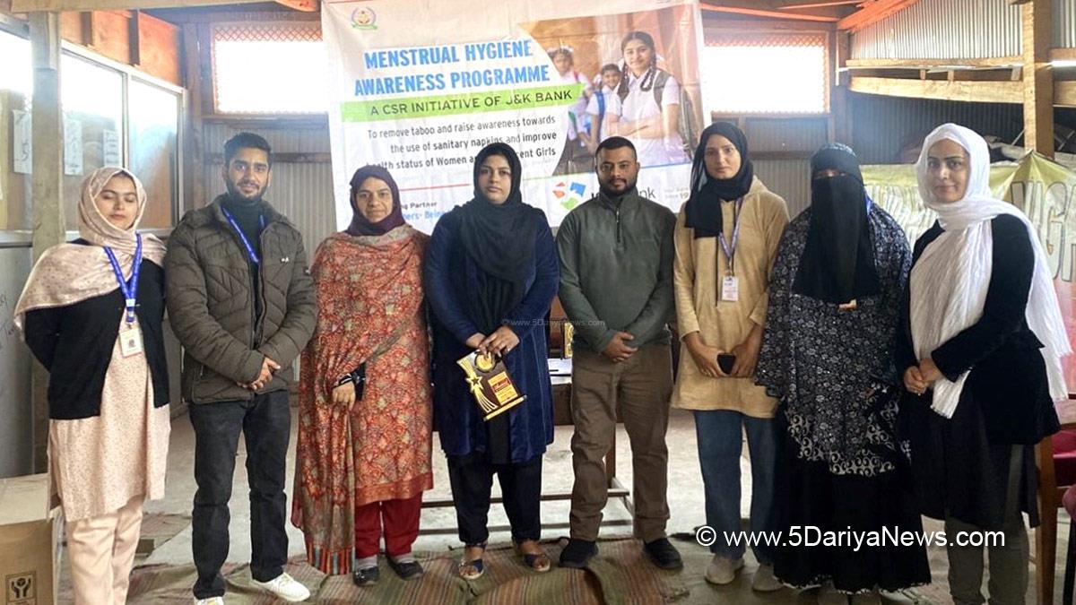 Srinagar, Being Helpful Foundation, Mission R-SAP, Remove Shyness Apply Pads, Corporate Social Responsibility, Ayesha Farhana, Hafsa Arshid