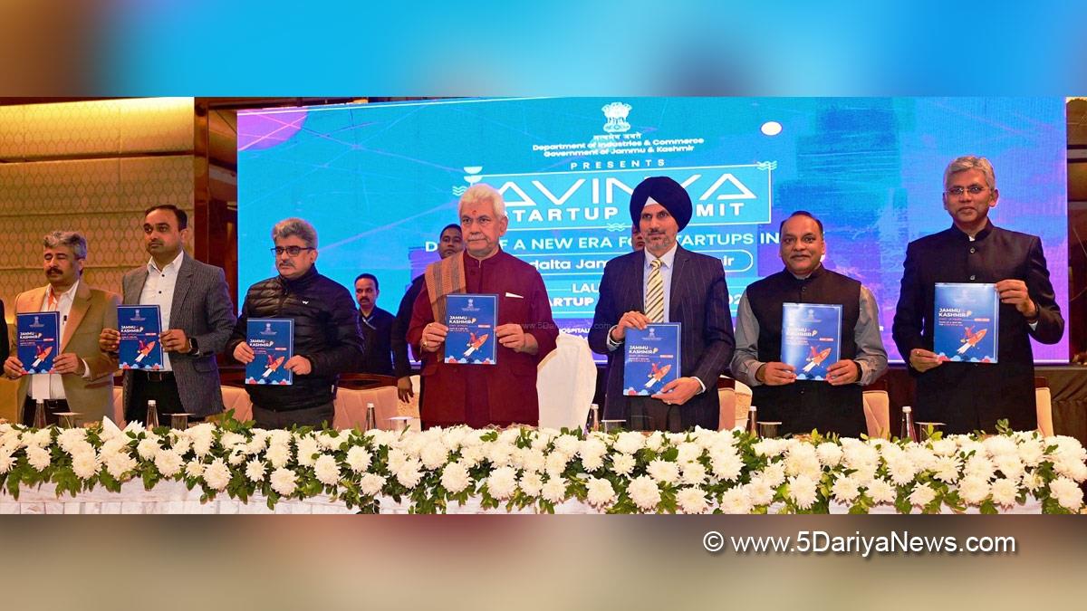 Manoj Sinha, Lieutenant Governor J&K, Raj Bhavan, Jammu, Srinagar, Kashmir, Jammu And Kashmir, Jammu & Kashmir, Atal Dulloo, Ramesh Kumar, Avinya Startup Summit, Vikramjeet Singh, Vikramjit Singh