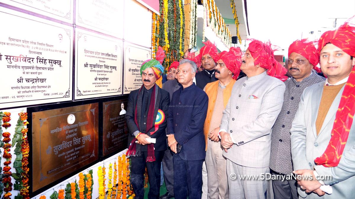 Sukhvinder Singh Sukhu dedicates 12 development projects worth Rs. 84 crore to Mandi district  Mandi  Chief Minister Thakur Sukhvinder Singh Sukhu inaugurated and laid the foundation stone of 12 development projects worth about Rs. 84 crore for Mandi district on the occasion of the inauguration of the International Shivratri Fair at historic Paddal ground of Mandi town. He inaugurated the building of Sub-Tehsil Katola constructed with Rs. 1.72 crores and the building of Civil Hospital Rewalsar c