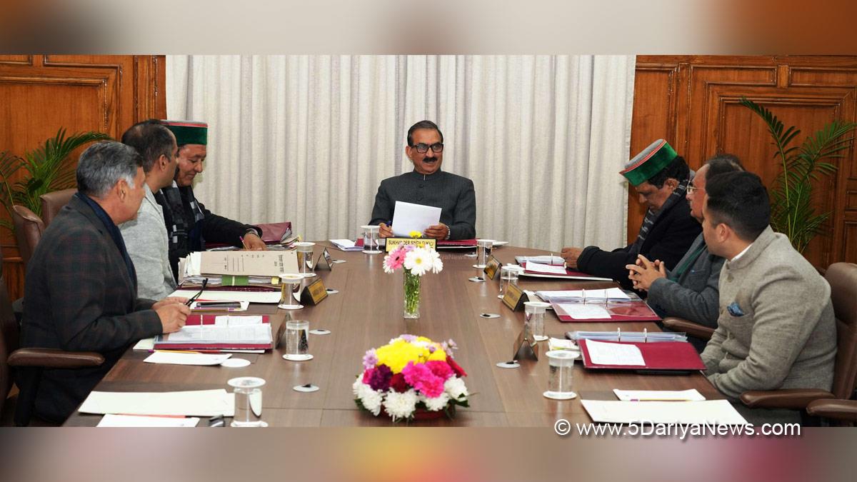 Sukhvinder Singh Sukhu, Himachal Pradesh, Himachal, Congress, Indian National Congress, Himachal Congress, Shimla, Chief Minister of Himachal Pradesh, Cabinet Decisions Himachal