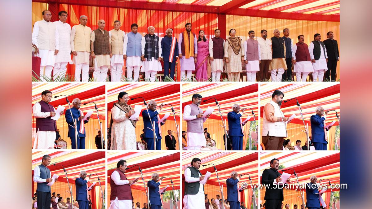 The swearing-in ceremony takes place at the Haryana Raj Bhavan
