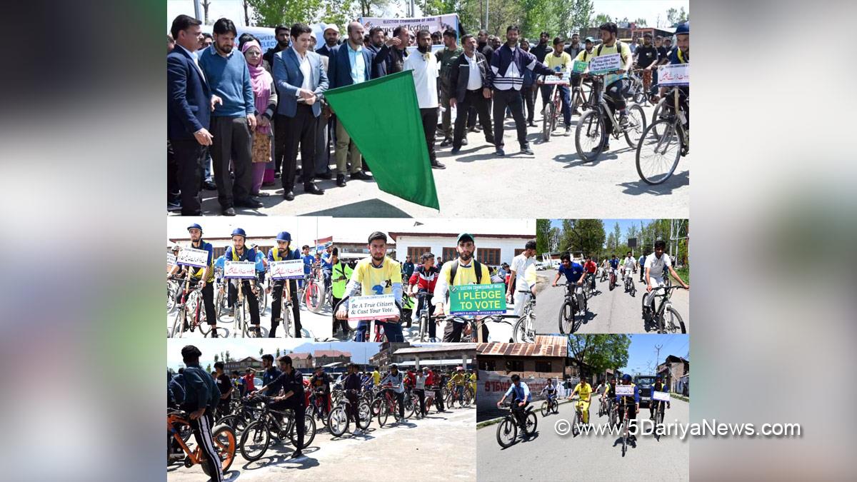 DEO Kulgam flags-off cycle rally under SVEEP to raise voter awareness