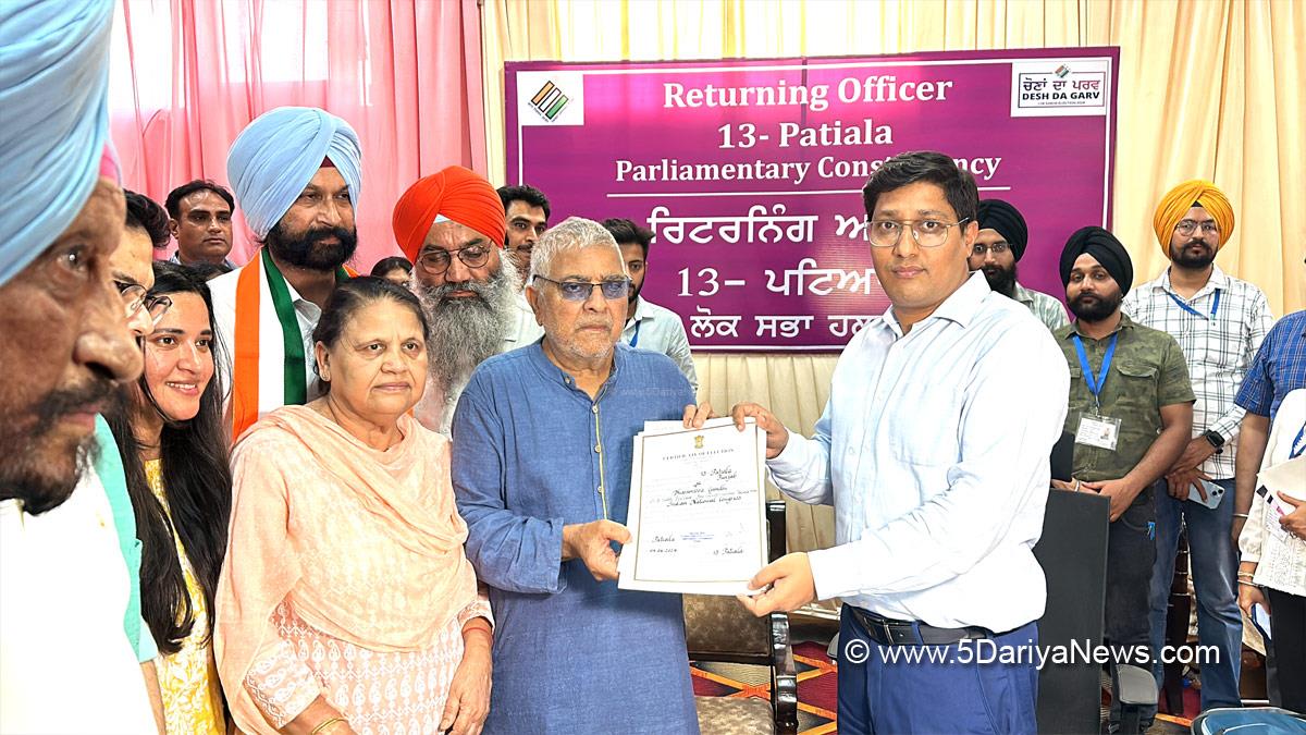  Dharamvir Gandhi, Punjab Pradesh Congress Committee, Congress, Punjab Congress, Punjab, Patiala, DC Patiala, Deputy Commissioner Patiala, Showkat Ahmad Parray, Lok Sabha Elections 2024, General Elections 2024, Lok Sabha Election, Lok Sabha 2024