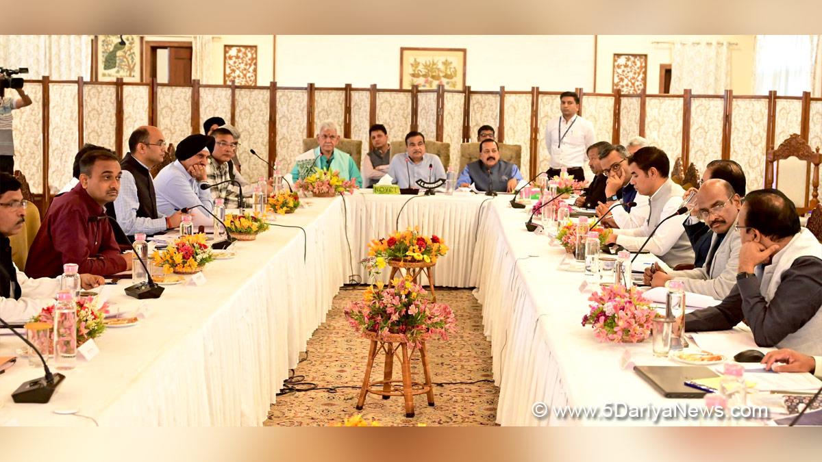 Nitin Gadkari, Nitin Jairam Gadkari, BJP, Bharatiya Janata Party, Union Minister of Road Transport & Highways,Dr Jitendra Singh, Manoj Sinha, Lieutenant Governor J&K, Raj Bhavan, Jammu, Srinagar, Kashmir, Jammu And Kashmir, Jammu & Kashmir