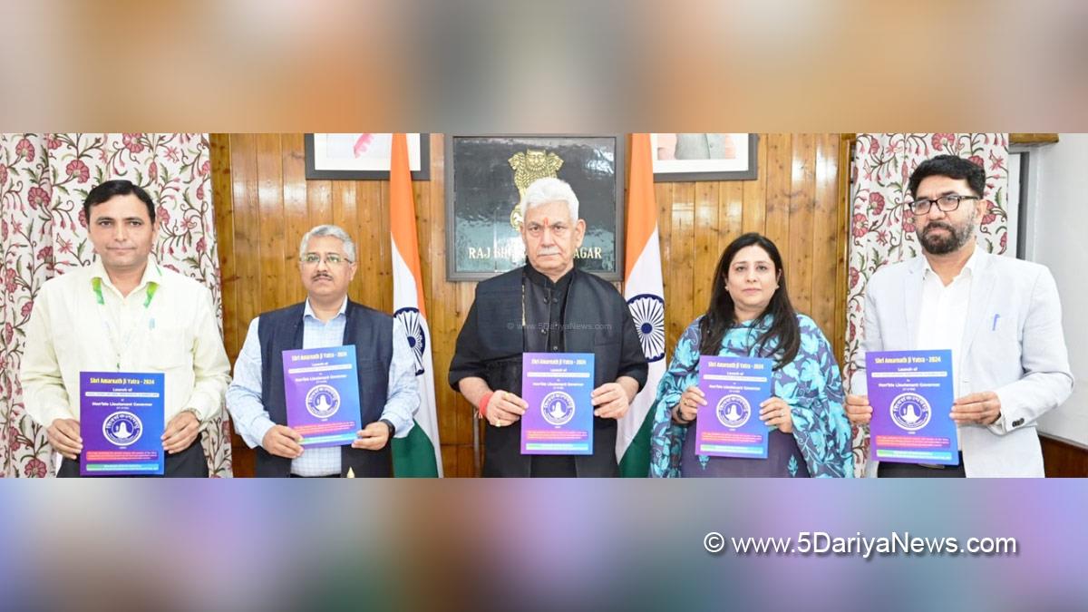 Manoj Sinha, Lieutenant Governor J&K, Raj Bhavan, Jammu, Srinagar, Kashmir, Jammu And Kashmir, Jammu & Kashmir, Mandeep Kumar Bhandari,Dr Shahid Iqbal Choudhary, Anoo Malhotra, Shri Amarnath Ji Yatra 2024