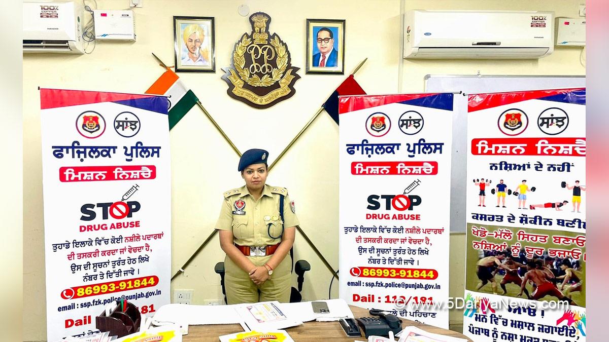Dr. Pragya Jain, Senior Superintendent of Police, SSP Fazilka, Fazilka, Anti Drug Mission, Drive Against Drugs, Comprehensive Action against Drug Abuse, CADA