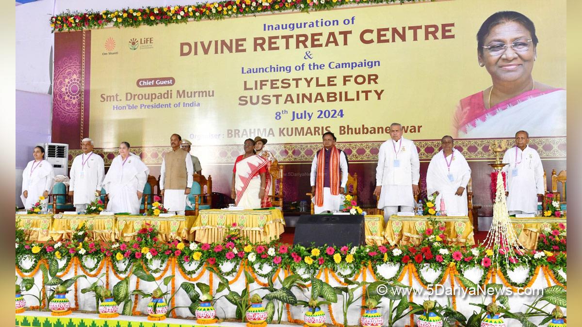 Droupadi Murmu, President of India, President, Indian President, Rashtrapati, Bhubaneswar, Odisha, Brahma Kumaris, Haridamada