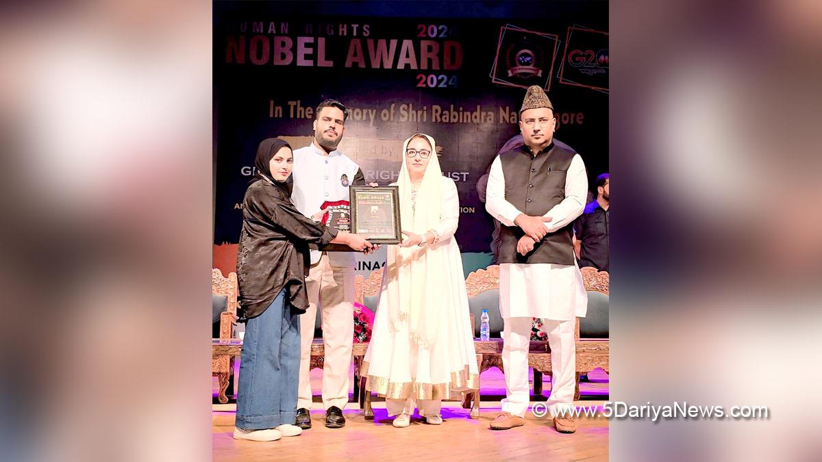 Afreen Barkat, Human Rights Nobel Award 2024, Er. Gulam Ali Khatana, Srinagar, Jammu And Kashmir, Jammu & Kashmir