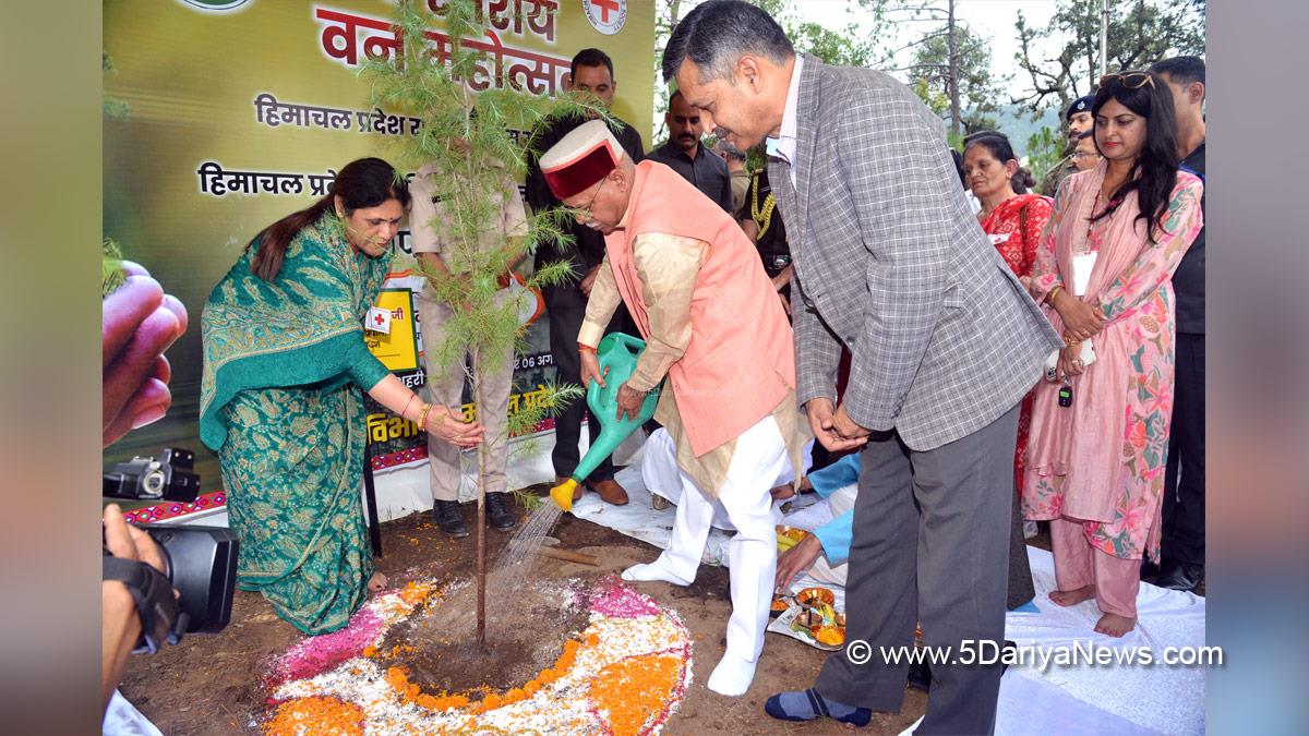 Shiv Pratap Shukla, Himachal Pradesh, Himachal, Bharatiya Janata Party, BJP, BJP Himachal, Shimla, Raj Bhawan, Tree Plantation, Forest Plantation, Plantation forestry, Tree Planting, Tree Plantation Drive, Plants Sapling, Tree Plantation Drive 2024
