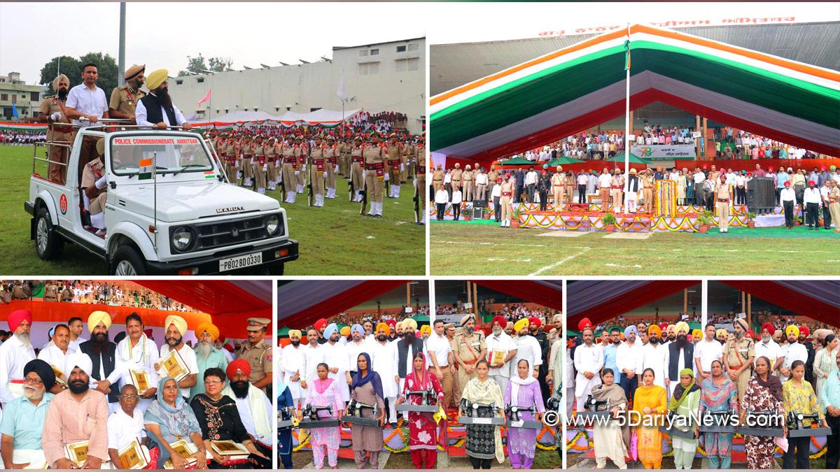 Gurmeet Khudian, Gurmeet Singh Khudian, AAP, Aam Aadmi Party, Aam Aadmi Party Punjab, AAP Punjab, Ghanshyam Thori, DC Amritsar, Amritsar, Deputy Commissioner Amritsar, Independence Day, 15 August, 78th Independence Day, Independence Day of India, Tringa, Har Ghar Tringa