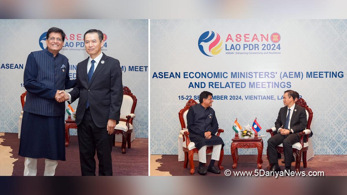  Piyush Goyal, Commerce and Industry Minister, BJP, Bharatiya Janata Party, Malaithong Kommasith, Vientiane,EAS EMM 