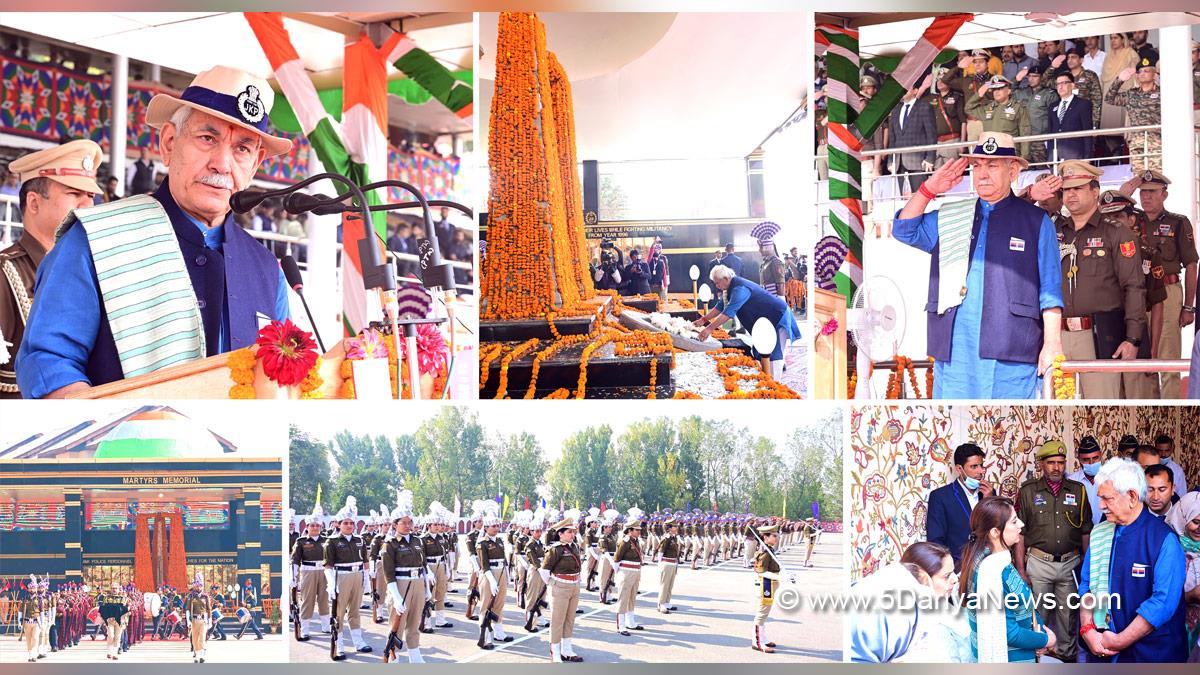 Manoj Sinha, Lieutenant Governor J&K, Raj Bhavan, Jammu, Srinagar, Kashmir, Jammu And Kashmir, Jammu & Kashmir, Police Commemoration Day