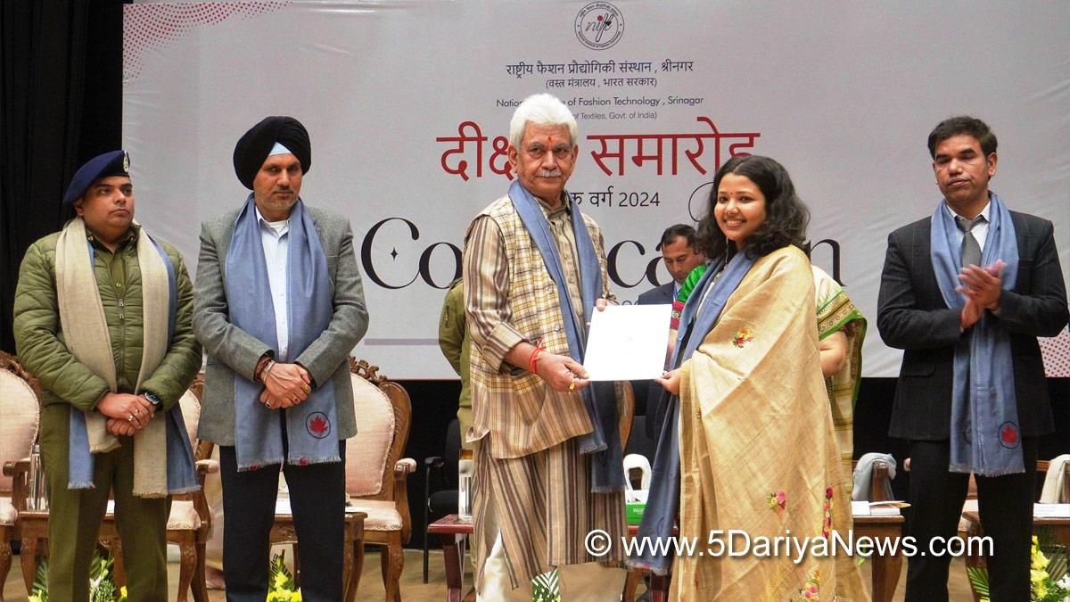 Manoj Sinha, Lieutenant Governor J&K, Raj Bhavan, Jammu, Srinagar, Kashmir, Jammu And Kashmir, Jammu & Kashmir, National Institute of Fashion Technology