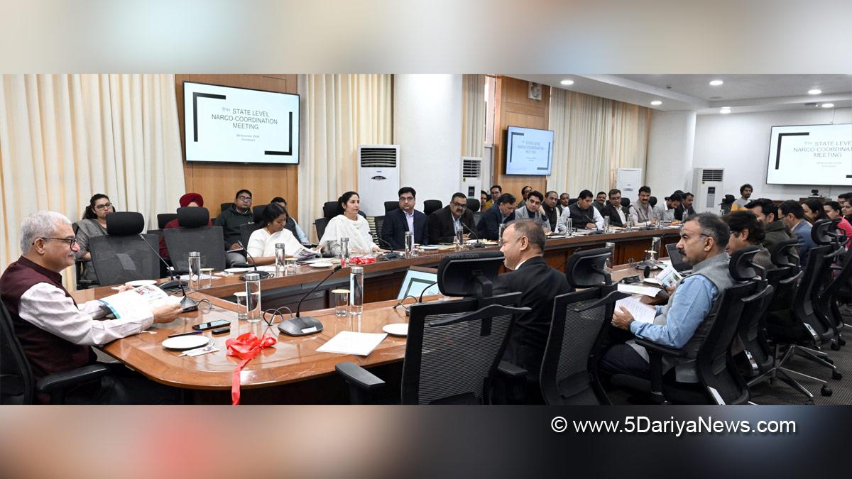 Vivek Joshi, Dr. Vivek Joshi, Chief Secretary Haryana, Haryana, State-Level Narco Coordination Centre, NCORD