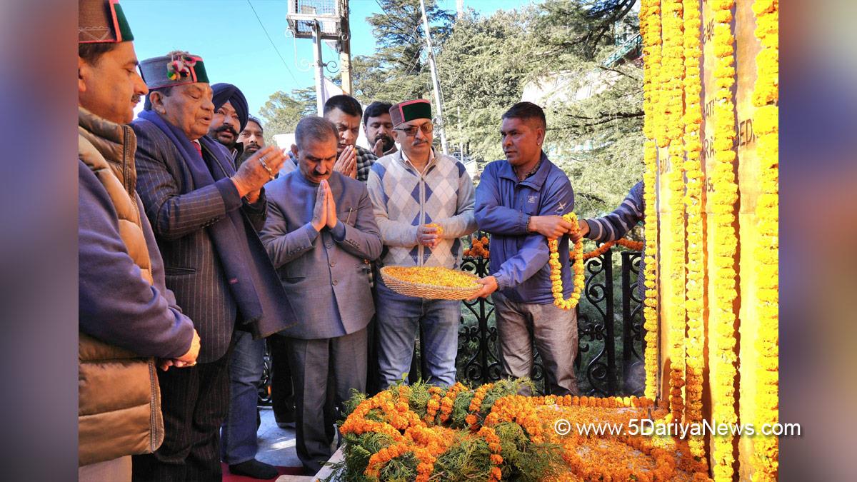 Sukhvinder Singh Sukhu, Himachal Pradesh, Himachal, Congress, Indian National Congress, Himachal Congress, Shimla, Chief Minister of Himachal Pradesh, Dr. Dhani Ram Shandil, Kewal Singh Pathania, Dr. Bhim Rao Ambedkar