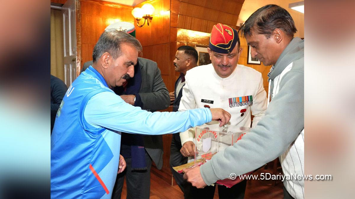 Sukhvinder Singh Sukhu, Himachal Pradesh, Himachal, Congress, Indian National Congress, Himachal Congress, Shimla, Chief Minister of Himachal Pradesh, Dr Dhani Ram Shandil,Armed Forces Flag Day