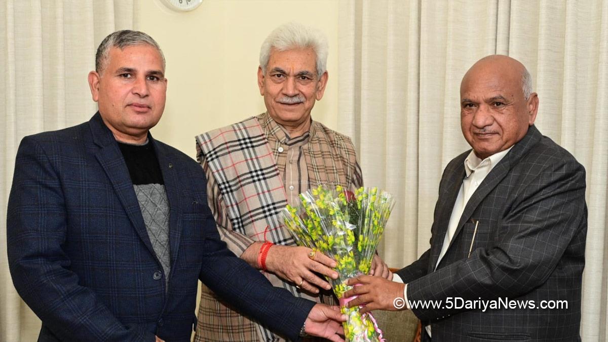 Manoj Sinha, Lieutenant Governor J&K, Raj Bhavan, Jammu, Srinagar, Kashmir, Jammu And Kashmir, Jammu & Kashmir, Bharat Bhushan, Chairman District Development Council Jammu
