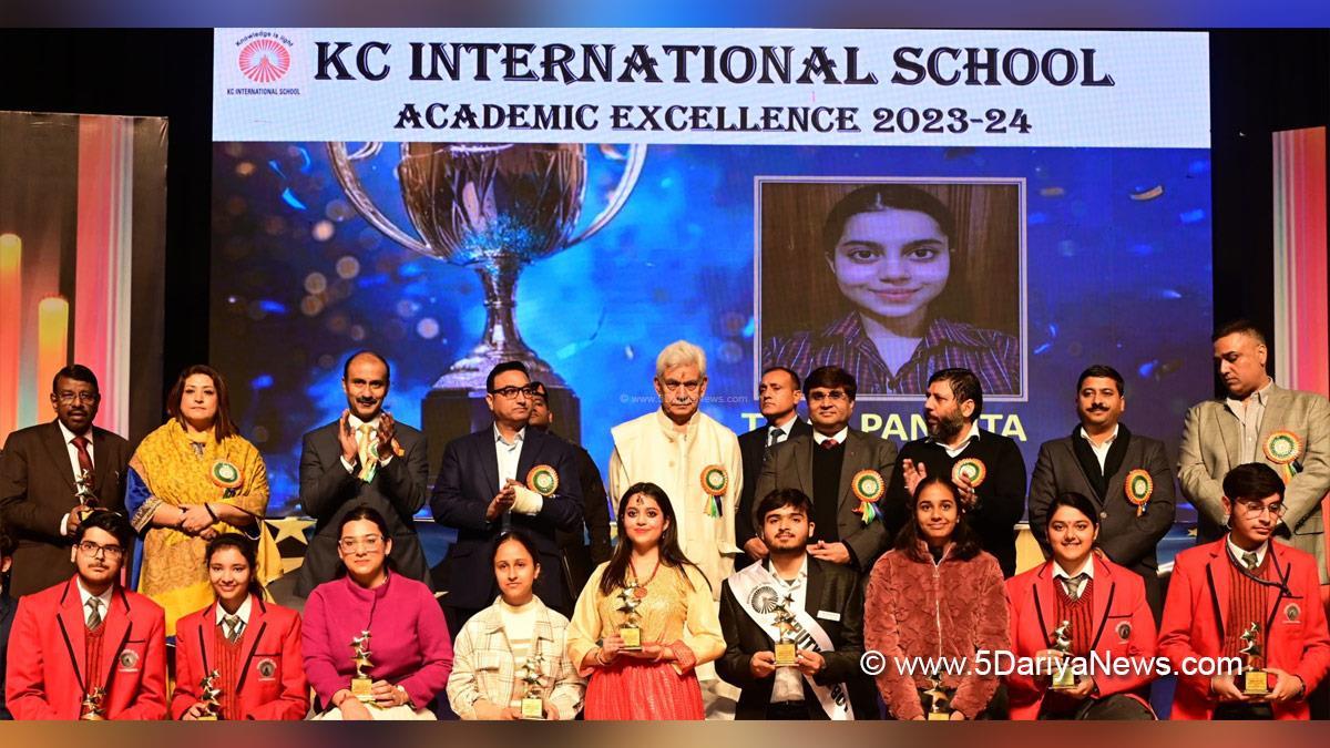 Manoj Sinha, Lieutenant Governor J&K, Raj Bhavan, Jammu, Srinagar, Kashmir, Jammu And Kashmir, Jammu & Kashmir, Annual Day Function, KC International School Jammu