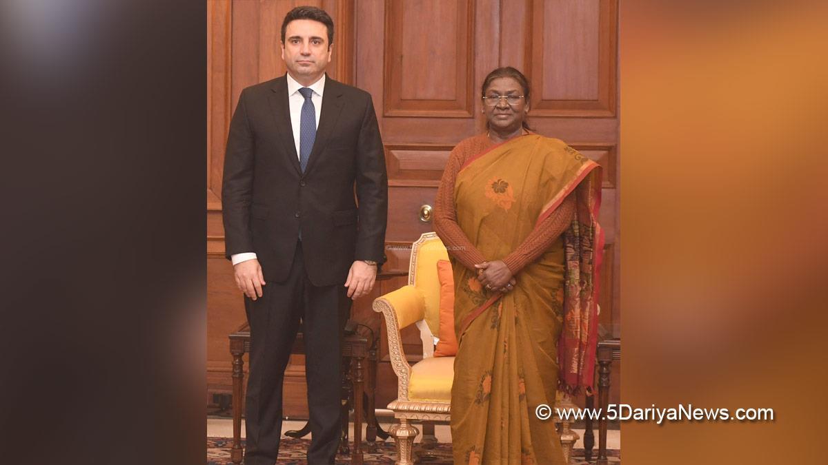Droupadi Murmu, President of India, President, Indian President, Rashtrapati, H.E. Mr Alen Simonyan, Republic of Armenia