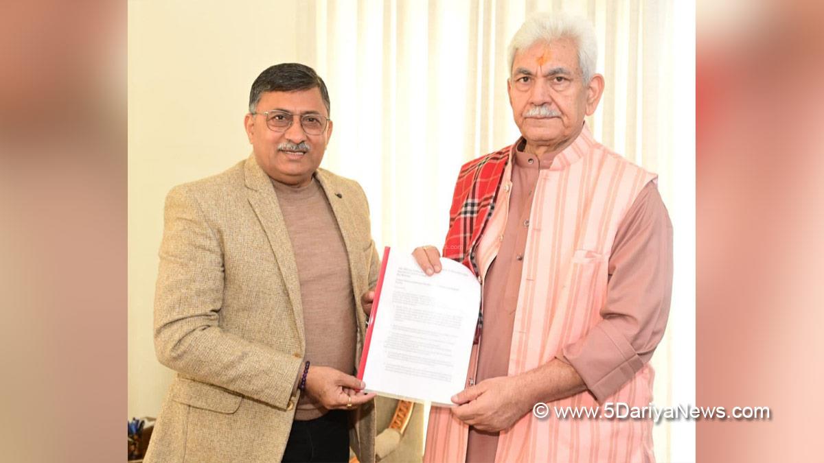 Manoj Sinha, Lieutenant Governor J&K, Raj Bhavan, Jammu, Srinagar, Kashmir, Jammu And Kashmir, Jammu & Kashmir, Vibodh Gupta, BJP General Secretary
