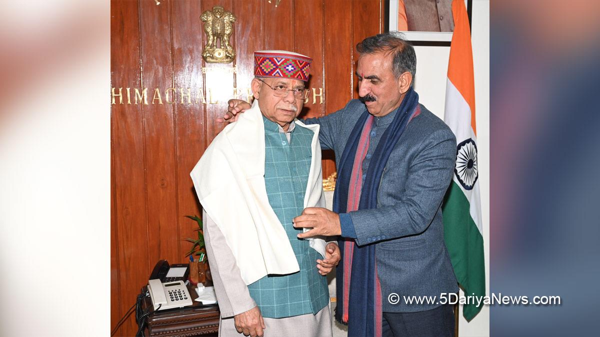 Sukhvinder Singh Sukhu, Himachal Pradesh, Himachal, Congress, Indian National Congress, Himachal Congress, Shimla, Chief Minister of Himachal Pradesh, Shiv Pratap Shukla, Governor