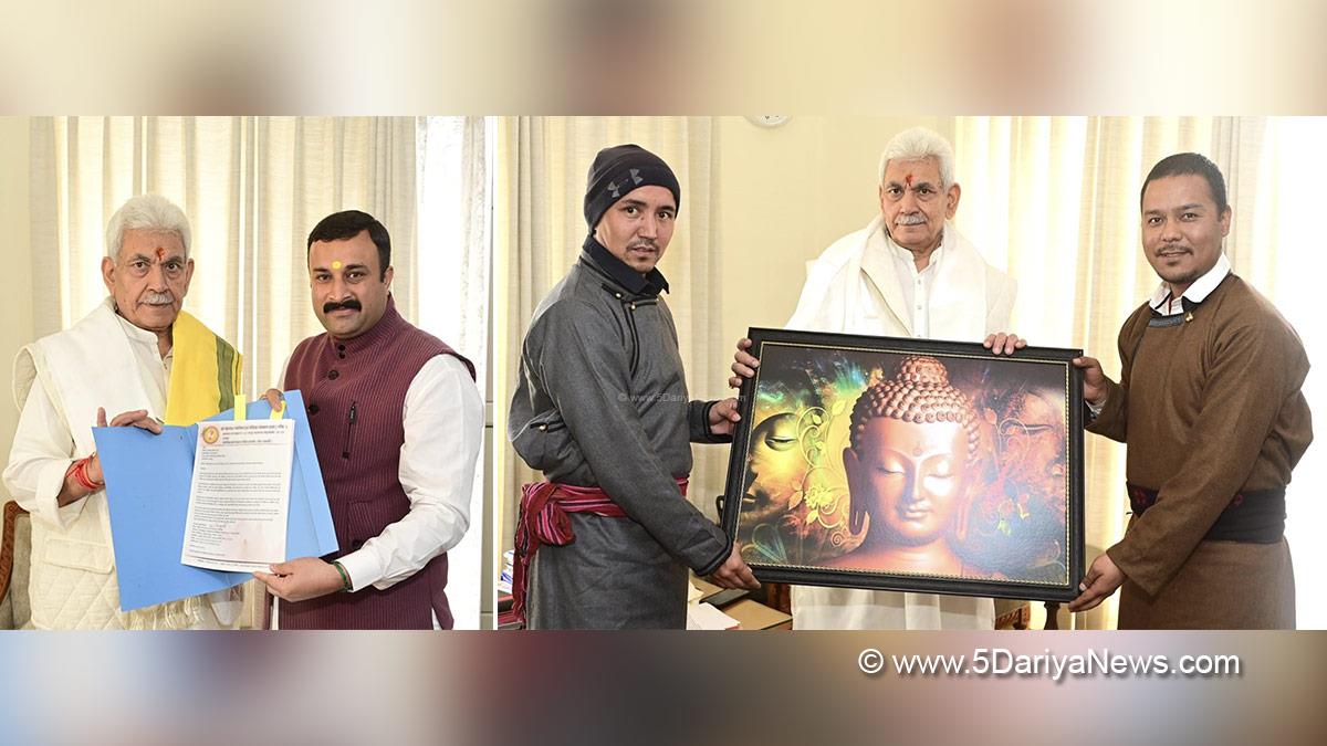 Manoj Sinha, Lieutenant Governor J&K, Raj Bhavan, Jammu, Srinagar, Kashmir, Jammu And Kashmir, Jammu & Kashmir, Mahant Rohit Shastri, Dr. Nawang Tundup