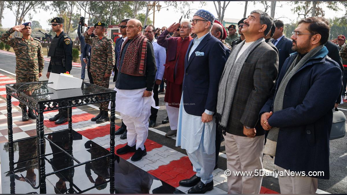 Rajnath Singh, Union Defence Minister, Defence Minister of India, BJP, Bharatiya Janata Party, Manoj Sinha, Lieutenant Governor J&K, Raj Bhavan, Jammu, Srinagar, Kashmir, Jammu And Kashmir, Jammu & Kashmir, Omar Abdullah, Chief Minister of J&K, Jammu and Kashmir National Conference, National Conference, Satish Sharma