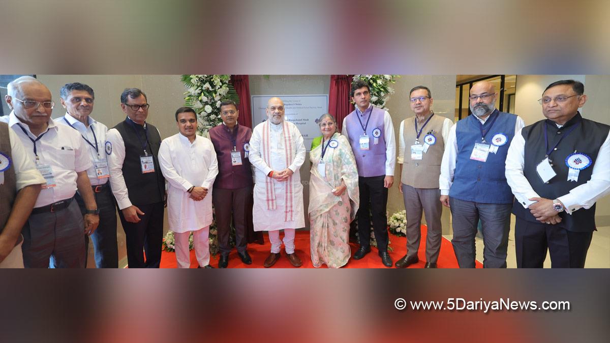 Amit Shah, Union Home Minister, BJP, Bharatiya Janata Party, Shri Babulal Roopchand Shah Mahavir Cancer Hospital, Shri Phoolchandbhai Jaikishandas Vakharia Sanatorium, Surat, Gujarat, Harsh Sanghavi