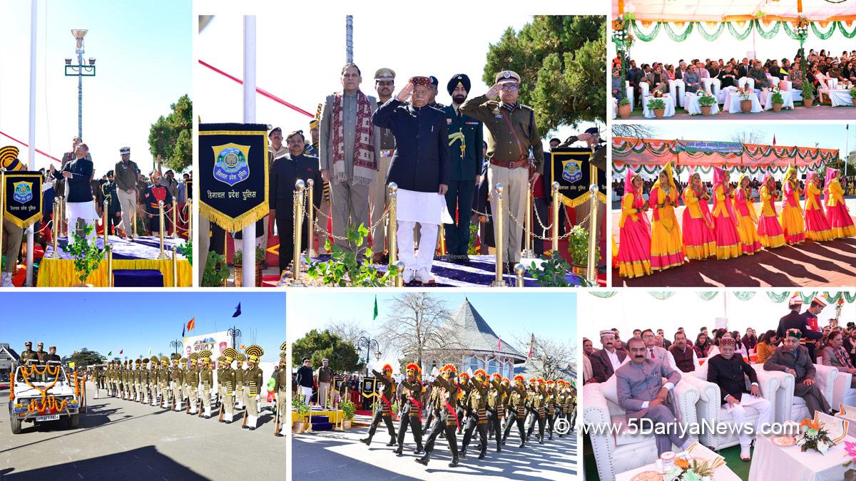 Shiv Pratap Shukla, Himachal Pradesh, Himachal, Bharatiya Janata Party, BJP, BJP Himachal, Shimla, Raj Bhawan, Sukhvinder Singh Sukhu, Himachal Pradesh, Himachal, Congress, Indian National Congress, Himachal Congress, Shimla, Chief Minister of Himachal Pradesh, 76th Republic Day, Republic Day of India, Republic Day 2025, Republic Day Parade 2025, National flag