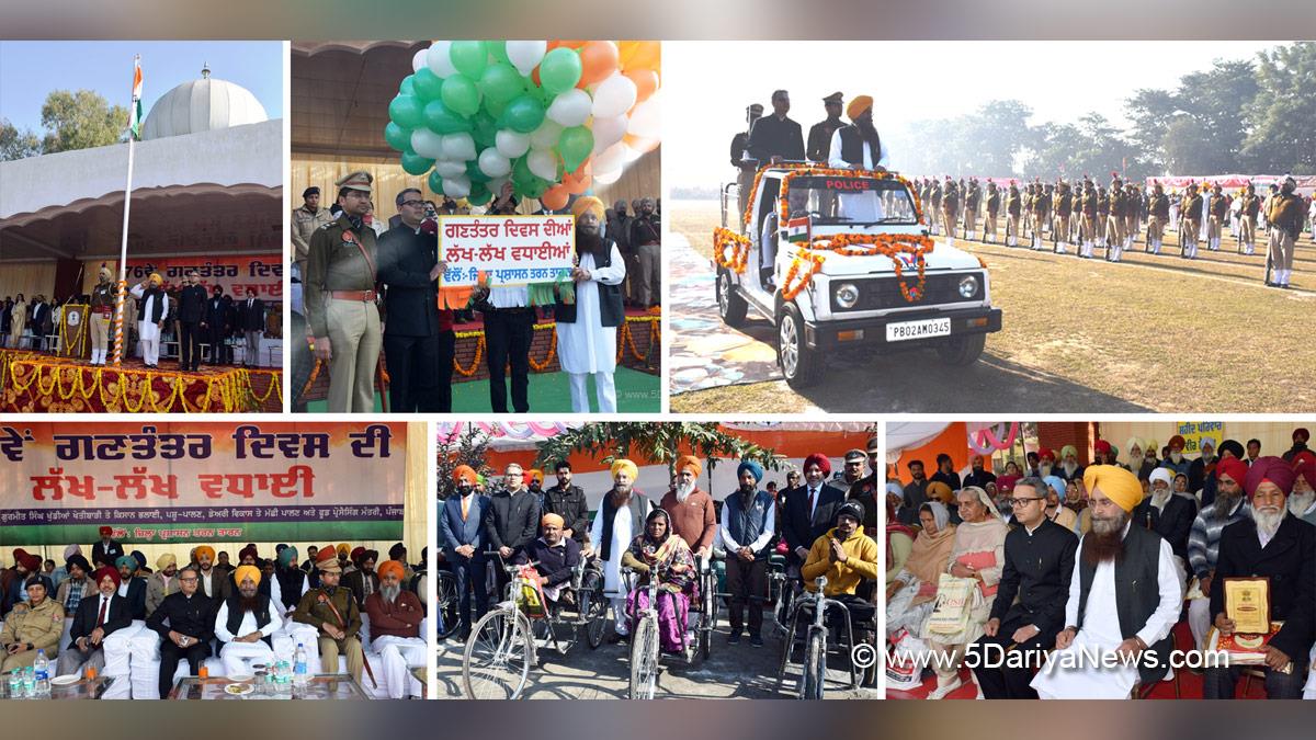 Gurmeet Khudian, Gurmeet Singh Khudian, AAP, Aam Aadmi Party, Aam Aadmi Party Punjab, AAP Punjab, Rahul, DC Tarn Taran, Tarn Taran, Deputy Commissioner Tarn Taran, 76th Republic Day, Republic Day of India, Republic Day 2025, Republic Day Parade 2025, National flag