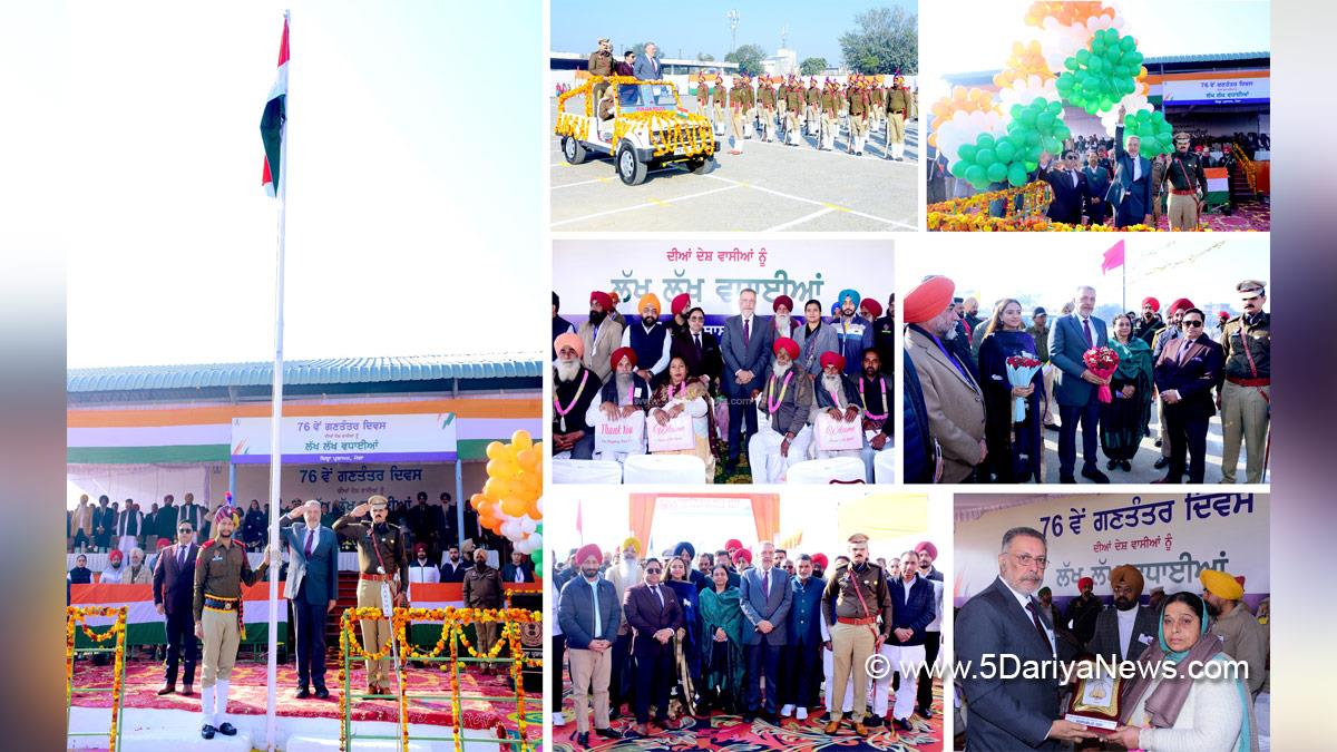 Dr. Balbir Singh, Patiala, AAP, Aam Aadmi Party, Aam Aadmi Party Punjab, AAP Punjab, Government of Punjab, Punjab Government, Vishesh Sarangal, DC Moga, Deputy Commissioner Moga, Moga, 76th Republic Day, Republic Day of India, Republic Day 2025, Republic Day Parade 2025, National flag