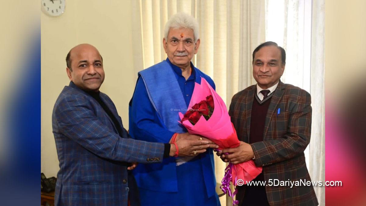 Manoj Sinha, Lieutenant Governor J&K, Raj Bhavan, Jammu, Srinagar, Kashmir, Jammu And Kashmir, Jammu & Kashmir, Viksit Bharat Young Leaders Dialogue 2025, Dr Sanjay Bansal, National President, Federation of Trade & Industry of India, FTII