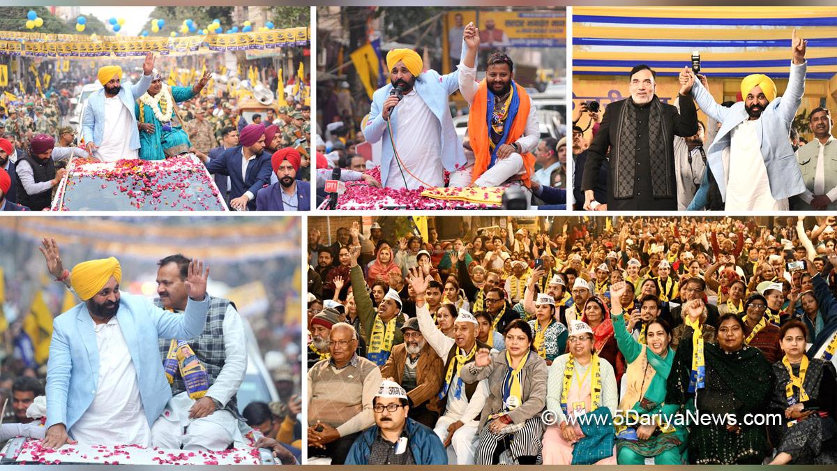 Bhagwant Mann, Bhagwant Singh Mann, AAP, Aam Aadmi Party, Aam Aadmi Party Punjab, AAP Punjab, Chief Minister Of Punjab, Delhi Elections, Rohtas Nagar, AAP Roadshow, Delhi Elections 2025