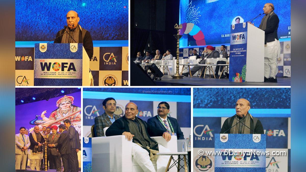 Rajnath Singh, Union Defence Minister, Defence Minister of India, BJP, Bharatiya Janata Party, World Forum of Accountants, Institute of Chartered Accountants of India, ICAI, WOFA