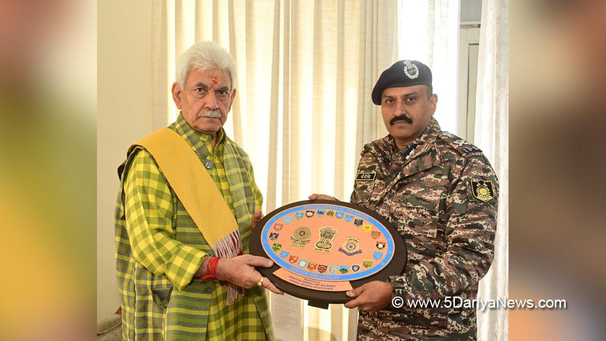 Manoj Sinha, Lieutenant Governor J&K, Raj Bhavan, Jammu, Srinagar, Kashmir, Jammu And Kashmir, Jammu & Kashmir, G P Singh, Director General, Central Reserve Police Force, CRPF