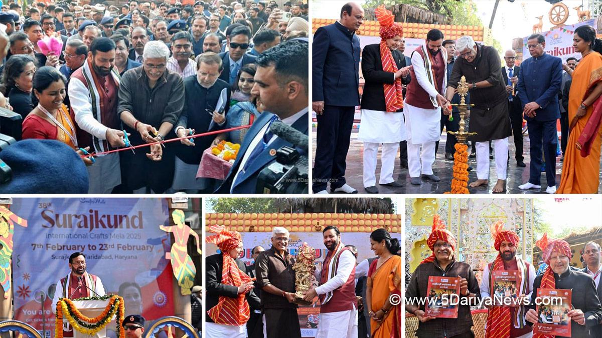 Gajendra Singh Shekhawat,Nayab Singh Saini,Haryana,Bharatiya Janata Party,BJP,Haryana Chief Minister,Chief Minister of Haryana,BJP Haryana,Dr. Arvind Sharma,Vipul Goel,Krishan Kumar Bedi,Rajesh Nagar,Faridabad,38th Surajkund International Crafts Mela,Surajkund International Crafts Mela  