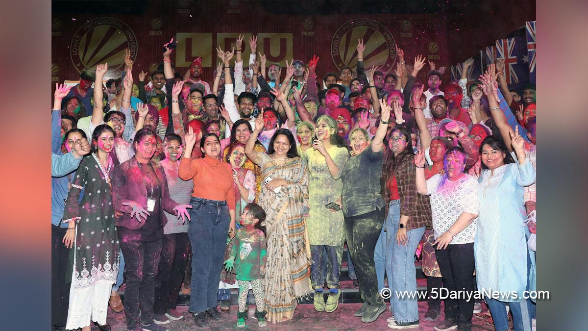 Lovely Professional University, Jalandhar, Phagwara, LPU, LPU Campus, Ashok Mittal, Rashmi Mittal, PU Holi Celebration, Cultural Diversity, International Students, Rangoli Competition