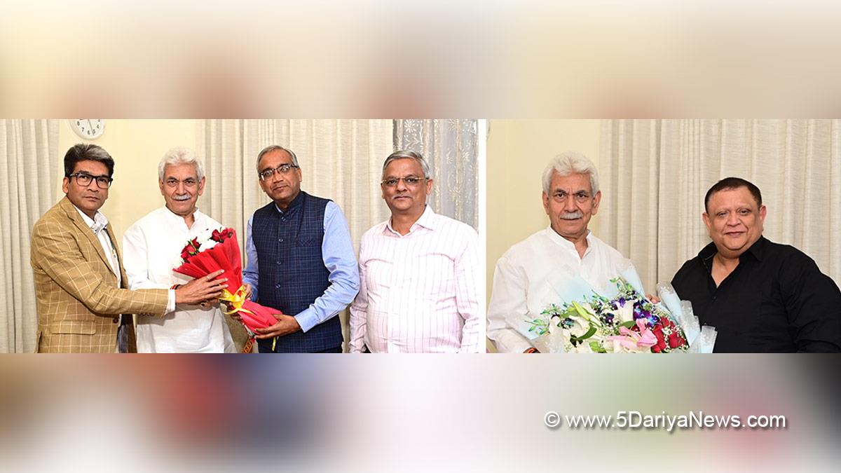 Manoj Sinha, Lieutenant Governor JK, Raj Bhavan, Jammu, Srinagar, Kashmir, Jammu And Kashmir, Manesh Gupta, Secretary General, Chamber of Commerce and Industry Jammu, SS Jain Sabha