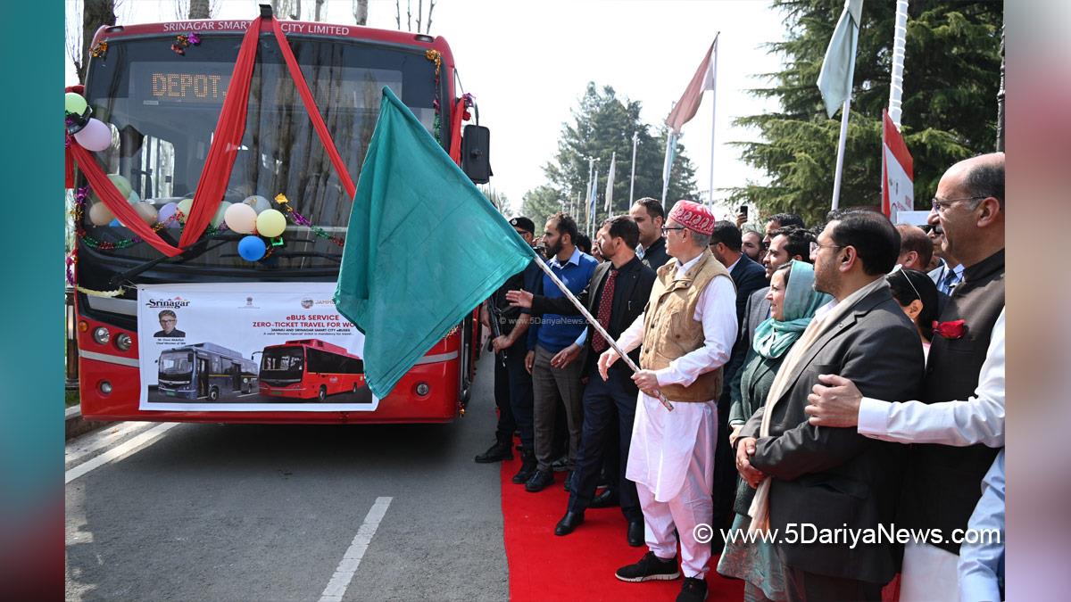 Omar Abdullah, Chief Minister of JK, Jammu and Kashmir National Conference, National Conference, Srinagar, Kashmir, Jammu And Kashmir, Jammu, Free Bus Travel, Sher i Kashmir International Convention Center, SKICC, Sakeena Itoo, Satish Sharma,  Nasir Aslam Wani