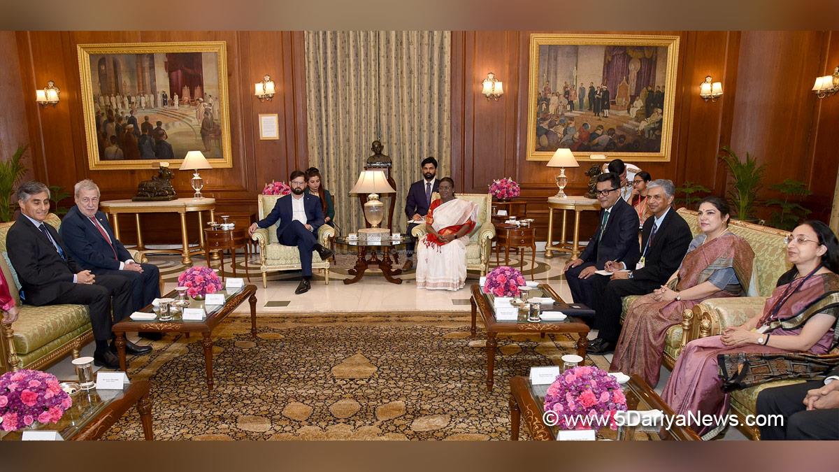 Droupadi Murmu, President of India, President, Indian President, Rashtrapati, Gabriel Boric, Gabriel Boric Font, Chilean President
